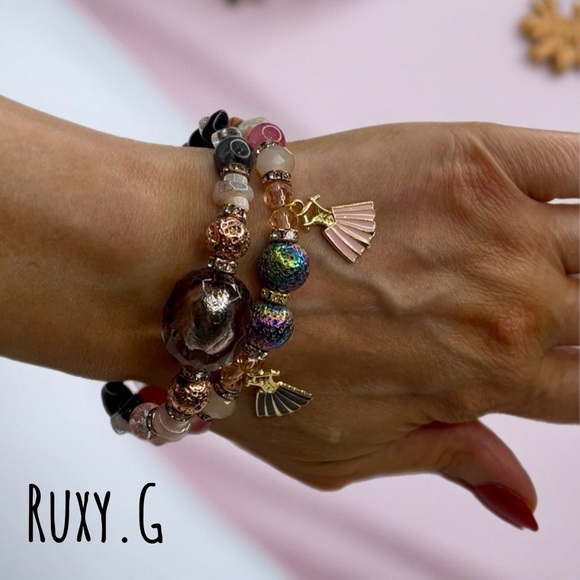 Multicolor Beaded Bracelets with ballerina 🩰 charms - Picture 4 of 14